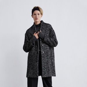 Zara herringbone wool coat NWT